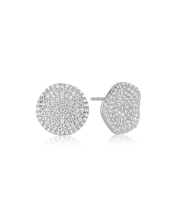 Boucles d'oreilles Gwen en argent plaqué rhodium et zircone
