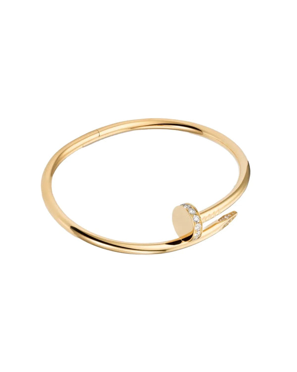 Bracelet Kourtney en or avec cristaux de zircone, circonférence de 17 cm