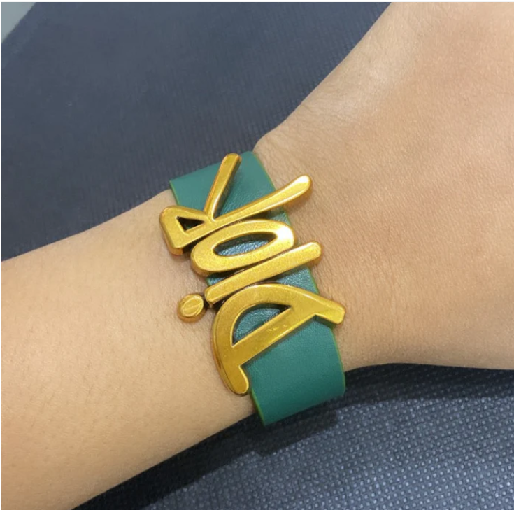 Dio leather monogram bracelet