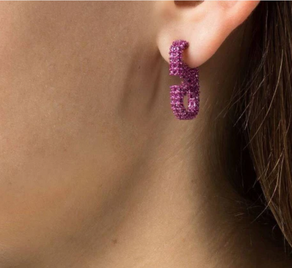 Créoles Mini V Incrustées 