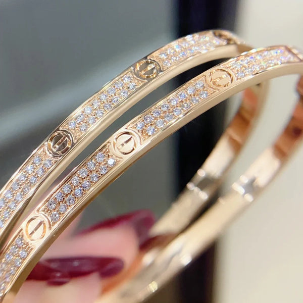 BRACELET LOVE DIAMANT OR ET OR ROSE 