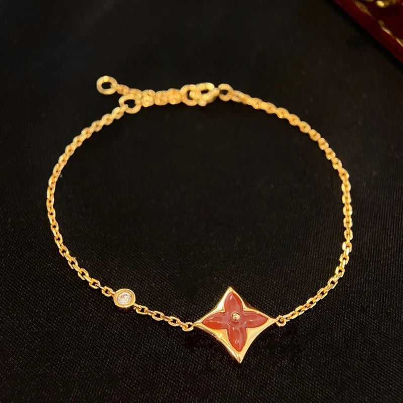BRACELET CORNALINE OR ROSE DIAMANT