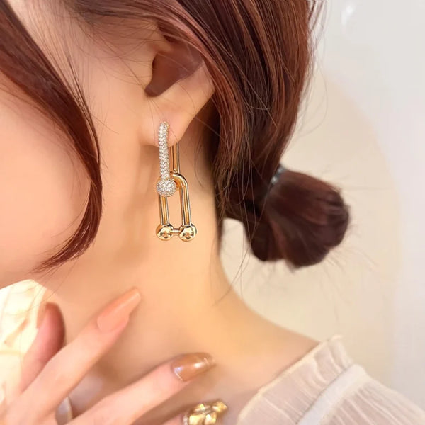 Boucles d'oreilles HardWear à gros maillons, diamants, or, or blanc et or rose