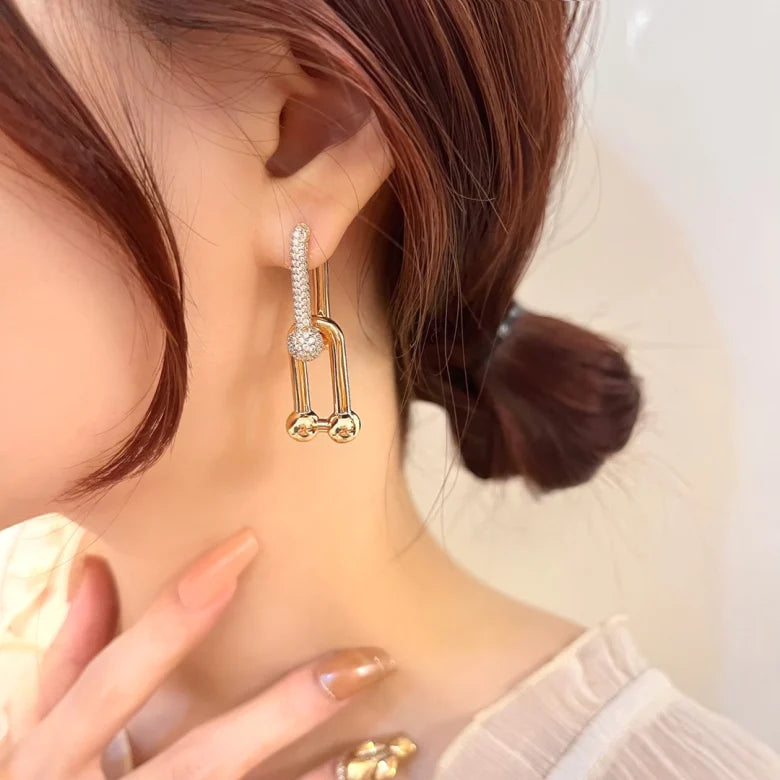 Boucles d'oreilles HardWear à gros maillons, diamants, or, or blanc et or rose