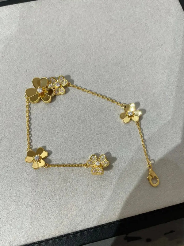 Bracelet Fleur Or, Bracelet Frivole, 5 fleurs