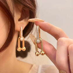 Boucles d'oreilles HardWear à gros maillons, diamants, or, or blanc et or rose