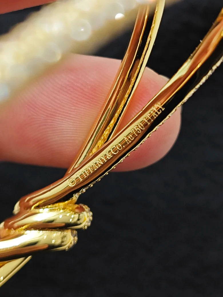 Bracelet Nœud Or et Or Rose avec Diamants
