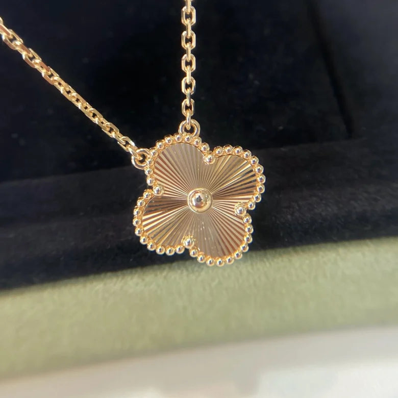 Gold Clover Leaf Necklace, with Logo, 925 Sliver & Gold-Plated