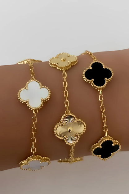 Aussie Luv Black Bracelet Gold Plated