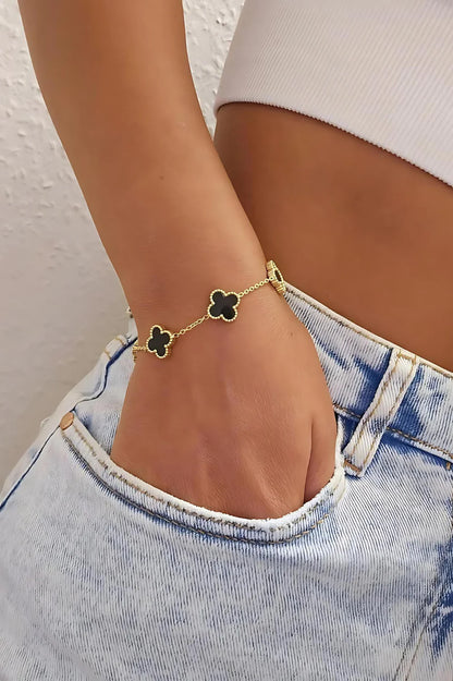 Aussie Luv Black Bracelet Gold Plated