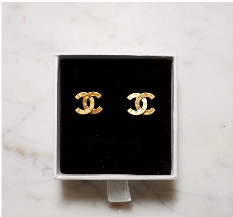 Double letter C studs