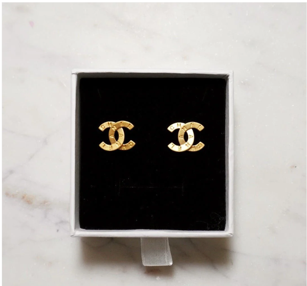 Double letter C studs