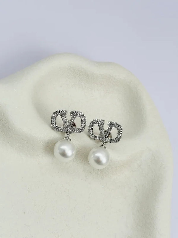 Boucles d'oreilles Valantina en argent et perles