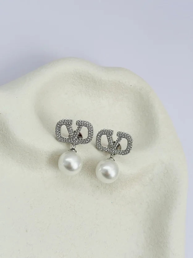 Boucles d'oreilles Valantina en argent et perles