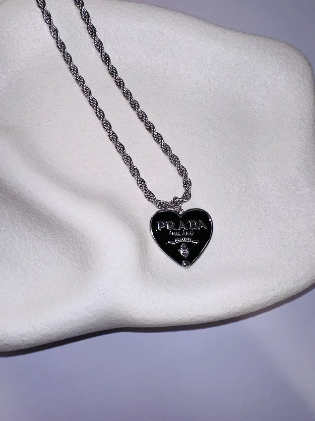 Noir Charm Heart Necklace