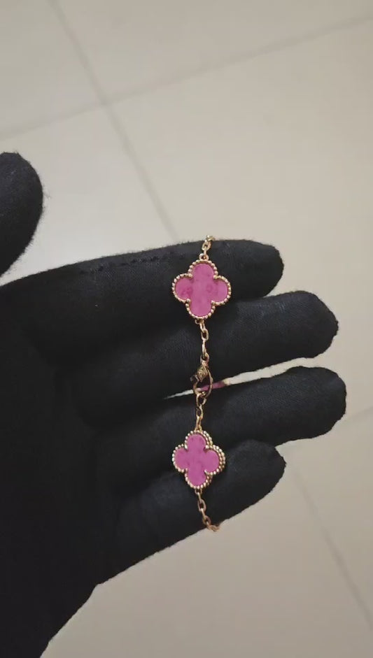 Pink Clover Bracelet