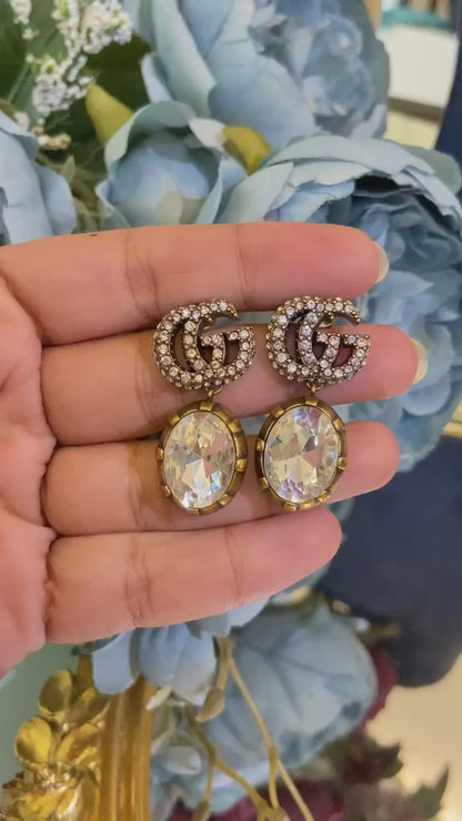 GG CRYSTAL DROP EARRINGS (COLOURS AVAILABLE)