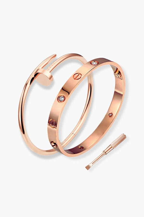 Bracelet clou de luxe Stack 2.0 en or rose